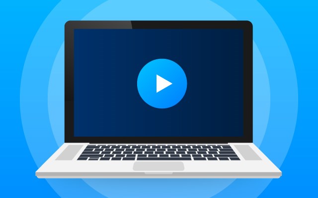 Laptop Bildschirm  mit dem Videosymbol